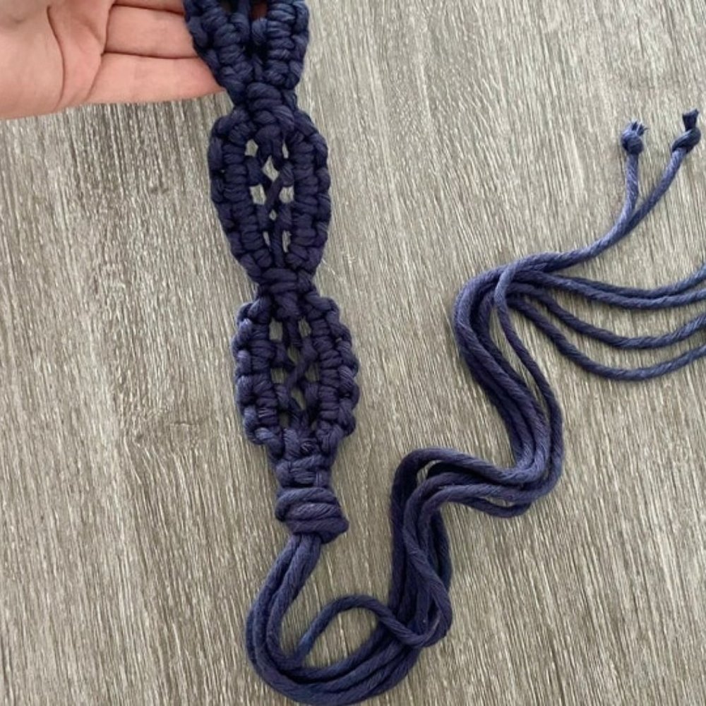 Dark Blue Macrame Belt